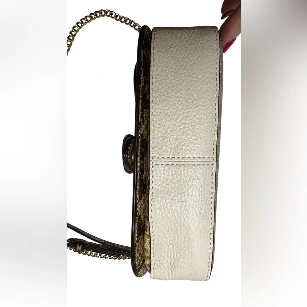 Coach Kleo Signature Canvas Leather Crossbody Bag Snakeskin Buckle NWOT